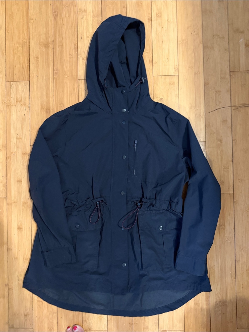 J Crew XL Women's Navy Hooded Anorak Jacket